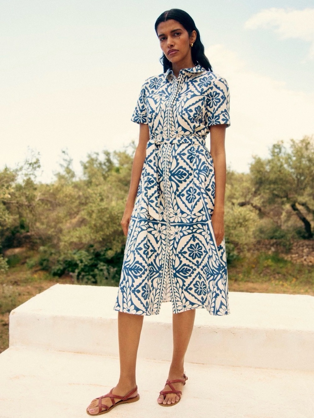 🌿Sezane Adele dress in Albi print - size 40 or US 6 - NWT - Picture 4 of 15